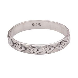 JEWELSTREZORO Silver Band Solid 925 Sterling Silver Band Ring All Size Handmade for Men And Women Jewelry T42A_T