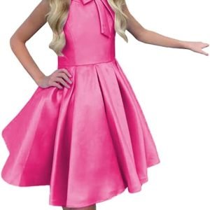 Girls Stain Interview Dresses Short Pageant Dress Halter Princess Formal Party Gowns Girls Stain Interview Dresses Short Pageant Dress Halter Princess Formal Party Gowns