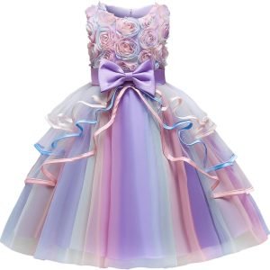 NNJXD Flower Girl Dress Kids Ruffles Lace Party Wedding Dresses NNJXD Flower Girl Dress Kids Ruffles Lace Party Wedding Dresses