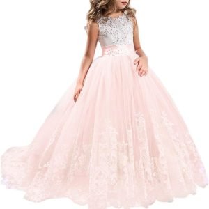 NNJXD Girls Princess Lilac Pageant Long Dress Kids Tulle Prom Ball Gowns NNJXD Girls Princess Lilac Pageant Long Dress Kids Tulle Prom Ball Gowns