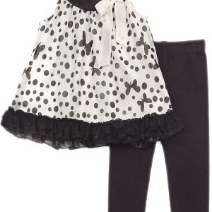 Rare Editions Girls 2T-6X Ivory Black Dots Butterflies Chiffon Dress/Legging Set – Buy Now Rare Editions Girls 2T-6X Ivory Black Dots Butterflies Chiffon Dress/Legging Set – Buy Now