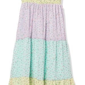 Speechless Girls’ Floral Print Puff Short Sleeve Dress