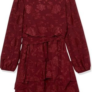 Speechless Girls’ Long Sleeve Tiered Chiffon Dress