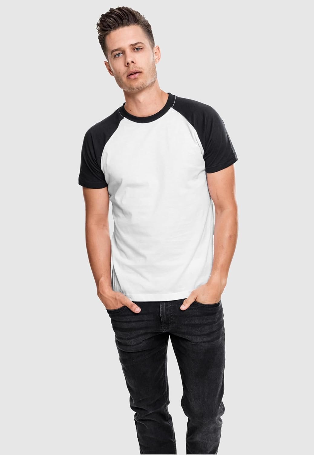 Buy Now : Urban Classics Men's Baseball T-Shirt, Contrast Shortsleeves T-Shirt, Sports Shirt, Crew Neck, 100% Jersey Cotton Available, Sizes: S-5XL - Image 5