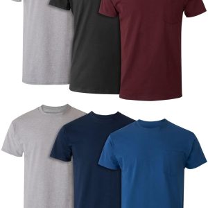 Buy Now : Hanes Men’s Cotton Pocket T-Shirt, Moisture-Wicking with Odor Control, Assorted, 6-Pack Cotton Pocket T-Shirt, Moisture-Wicking with Odor Control, Assorted, 6-Pack (Pack of 6)