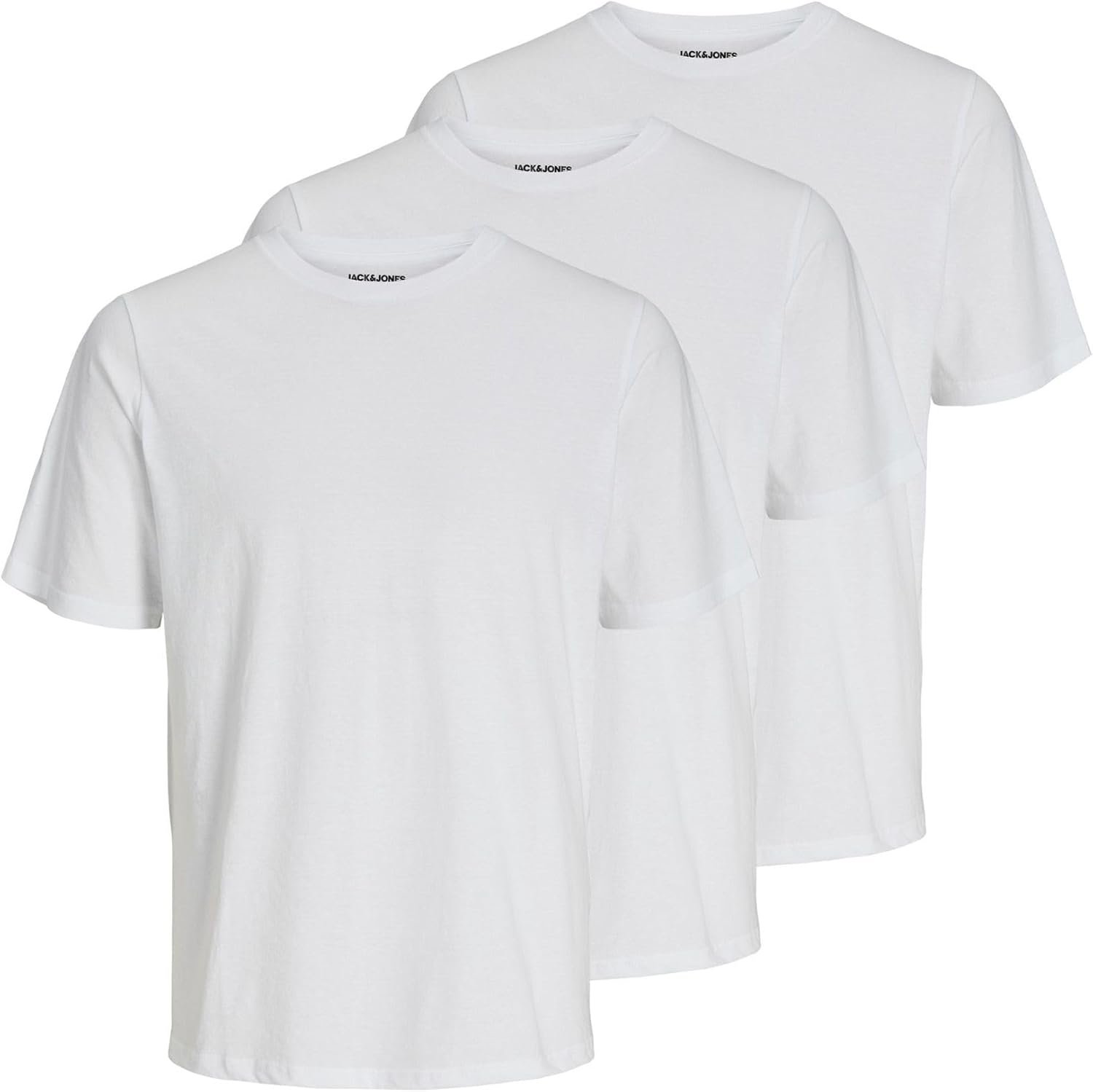 Buy Now : JACK & JONES Mens Tshirt Multipack Cotton Short Sleeve Crew Neck Tee Top for Men - Image 2