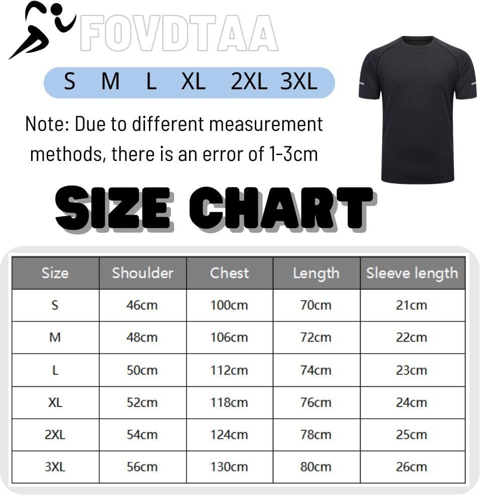 Buy Now : fovdtaa 5 Pack Mens Short Sleeve Crew Neck Gym T Shirt Workout Running Tops Mens Breathable Athletic Shirts Short Sleeve Sport Tops - Image 3