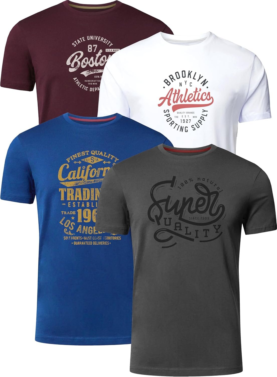 Buy Now : FULL TIME SPORTS Mens T-Shirt Pack of 4 Printed Tshirt PRINT-001