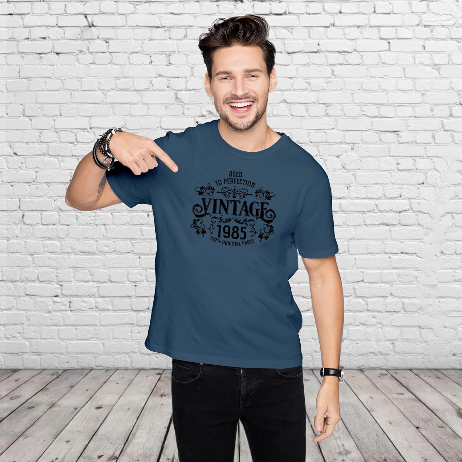 Buy Now : 40th Birthday Gift for Men - Vintage Mens T Shirt Born 1985 Aged to Perfection - 1985 Birthday Gifts for Men - Image 2