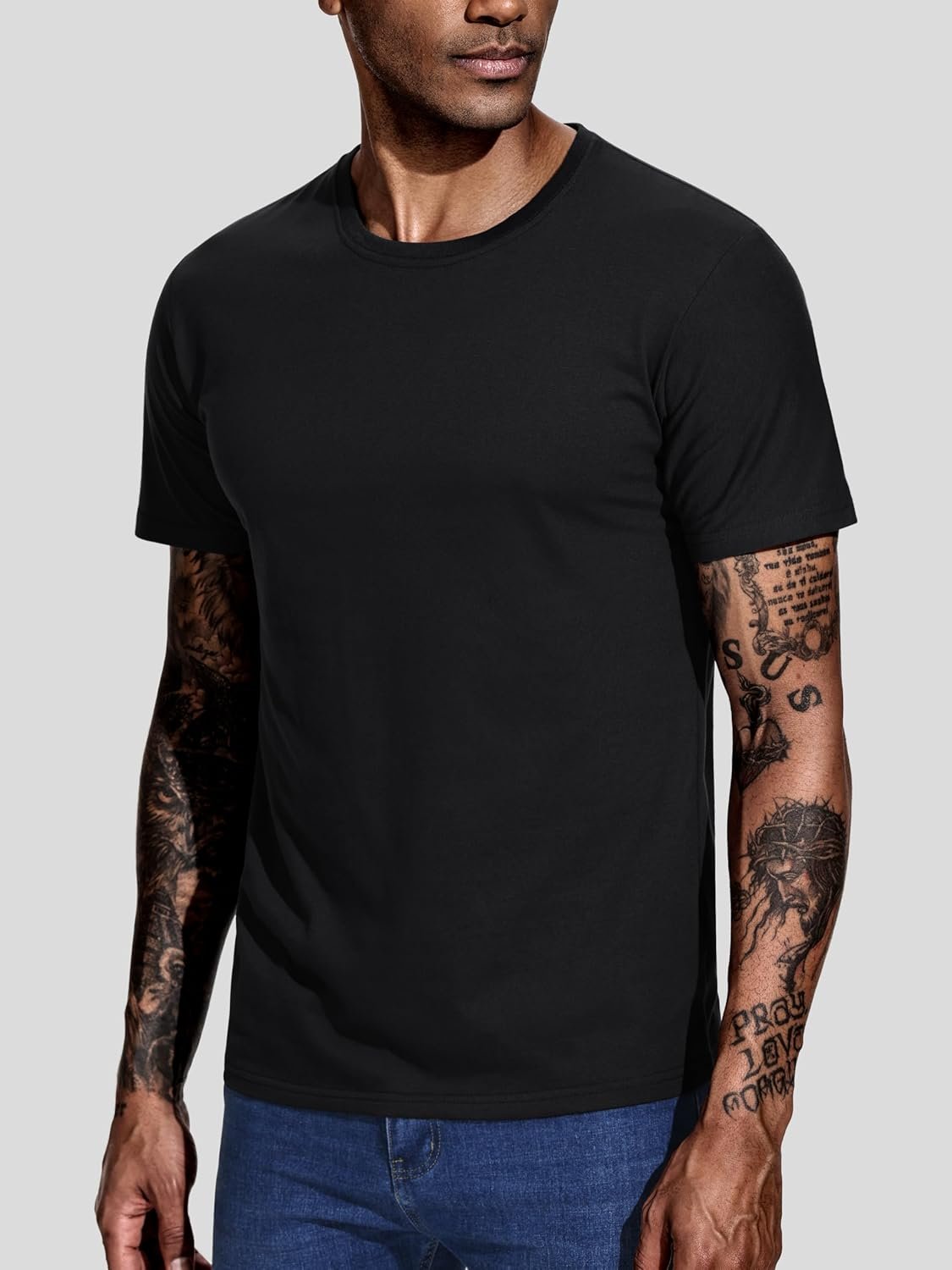 Buy Now : Men's T-Shirts 5 Pack Short Sleeve Crew Neck UK Plain Cotton - Image 2