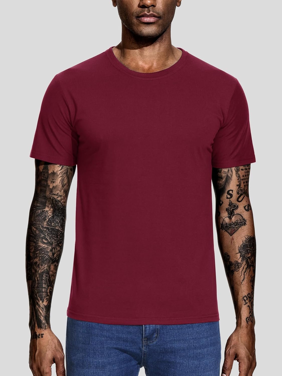 Buy Now : Men's T-Shirts 5 Pack Short Sleeve Crew Neck UK Plain Cotton - Image 3