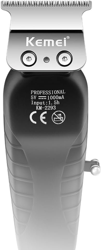 Buy Now : KEMEI 2293 Professional Hair/Beard Trimmer for Men Zero Gapped Hair Clippers for Barber with T Blade, Cordless Rechargeable, Orange - Image 2