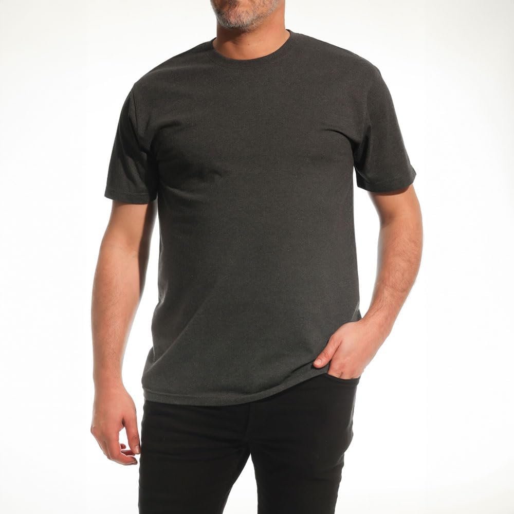 Buy Now : Iron Mountain Mens Crew Neck Organic Cotton Recycled Polyester Eco Friendly Assorted Premium Plain T-Shirts (5 Pack) - Image 2