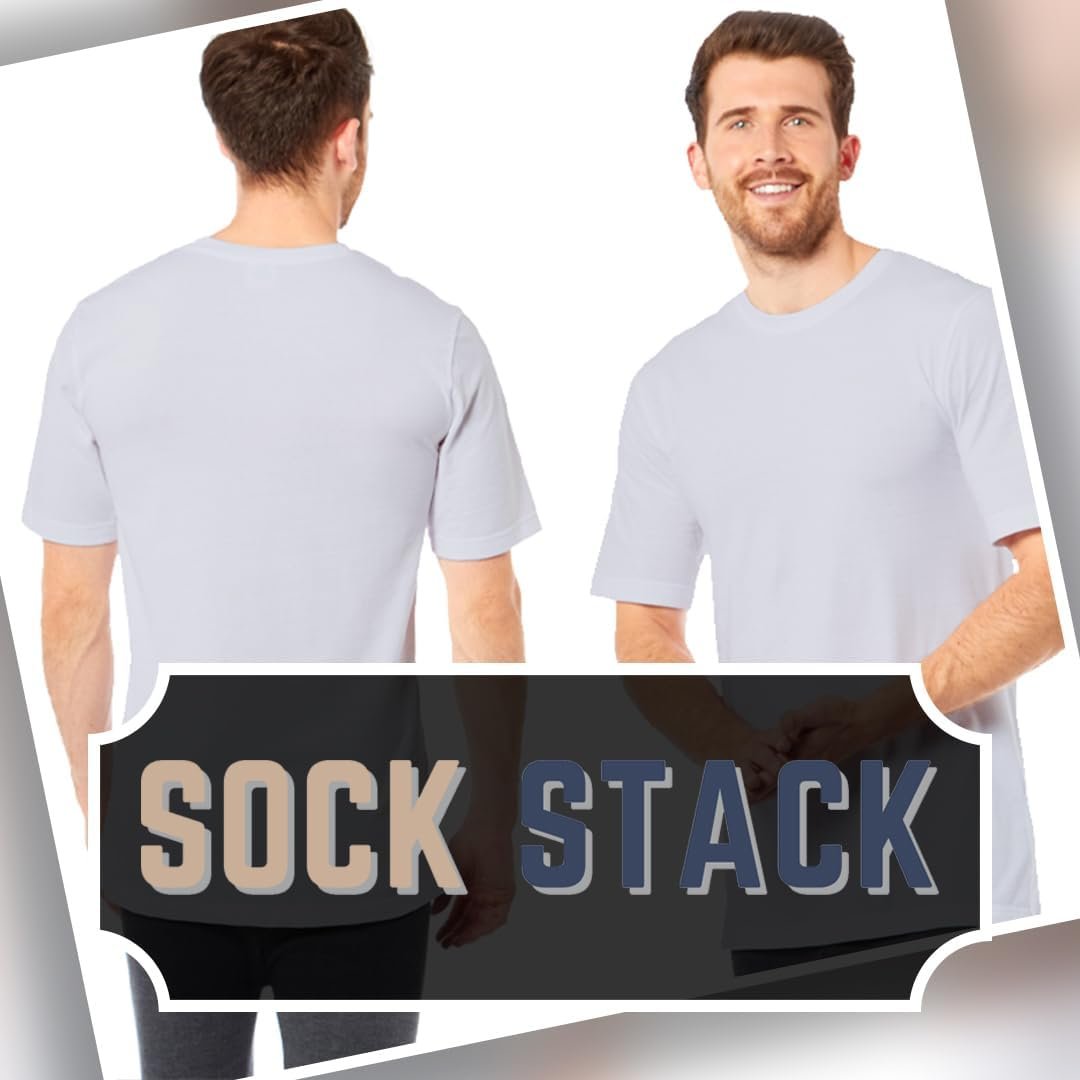 Buy Now : Sock Stack Pack of 3 Mens Plain Crew Neck T Shirts Multipack Work Summer Short Sleeve Slim Fit Breathable T-Shirt for Men - Image 6