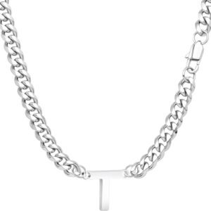 Buy Now : Cuban Chain Men Birthday Gift Jewellery Letters Width Hip Hop Silver Stainless Steel Chains Necklace for He Buy Now : Cuban Chain Men Birthday Gift Jewellery Letters Width Hip Hop Silver Stainless Steel Chains Necklace for He