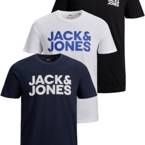 Buy Now : JACK & JONES Mens Logo 3 Pack T-Shirt