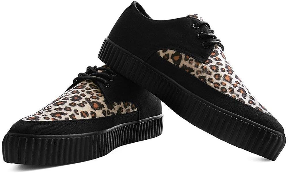 Buy Now : T.U.K. Pointed Creeper Sneakers - Men's and Women's Shoes - Punk Goth and Rocker Style Canvas Print and Suede Lace Up Shoes - Image 4