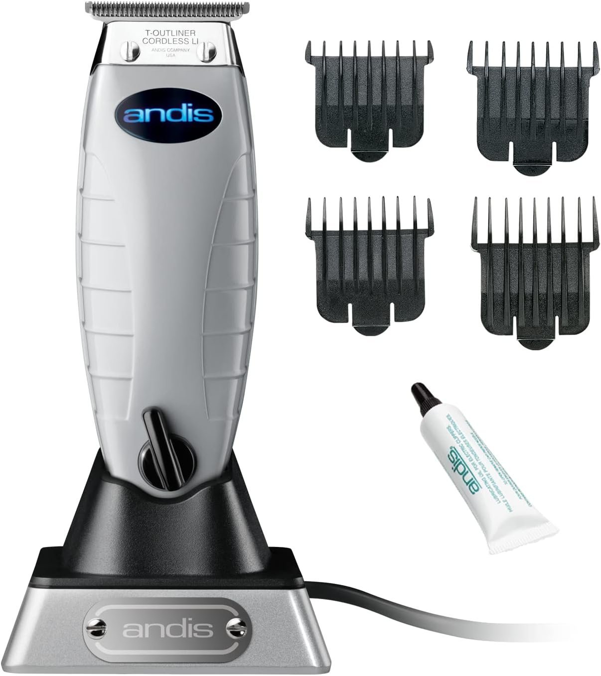 Buy Now : Andis – ORL, Professional Corded/Cordless Hair & Beard Trimmer - Deep Tooth T-Outliner GTX Blade Clipper, Zero Gapped, Close Cutting, LED Light - for Men Beard, Moustache, Ear, Body Grooming – White - Image 4