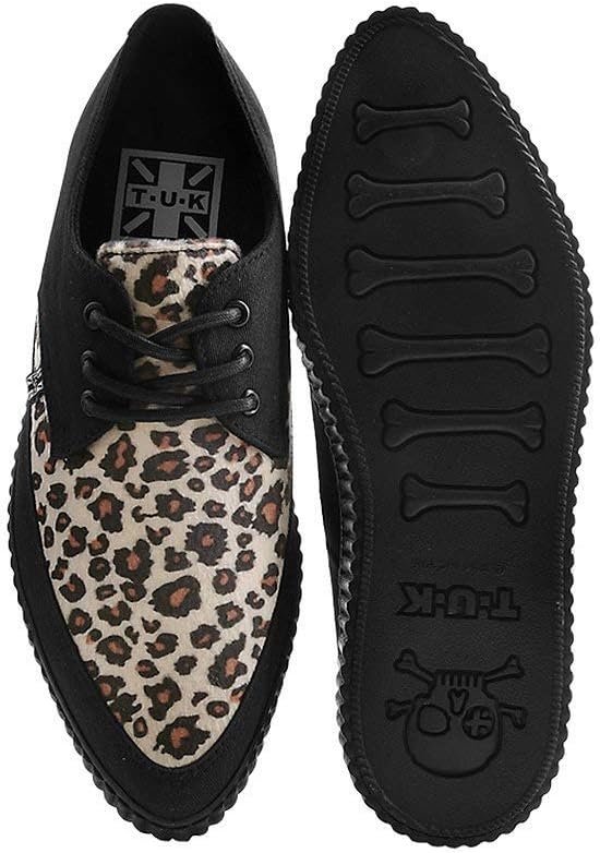 Buy Now : T.U.K. Pointed Creeper Sneakers - Men's and Women's Shoes - Punk Goth and Rocker Style Canvas Print and Suede Lace Up Shoes - Image 6