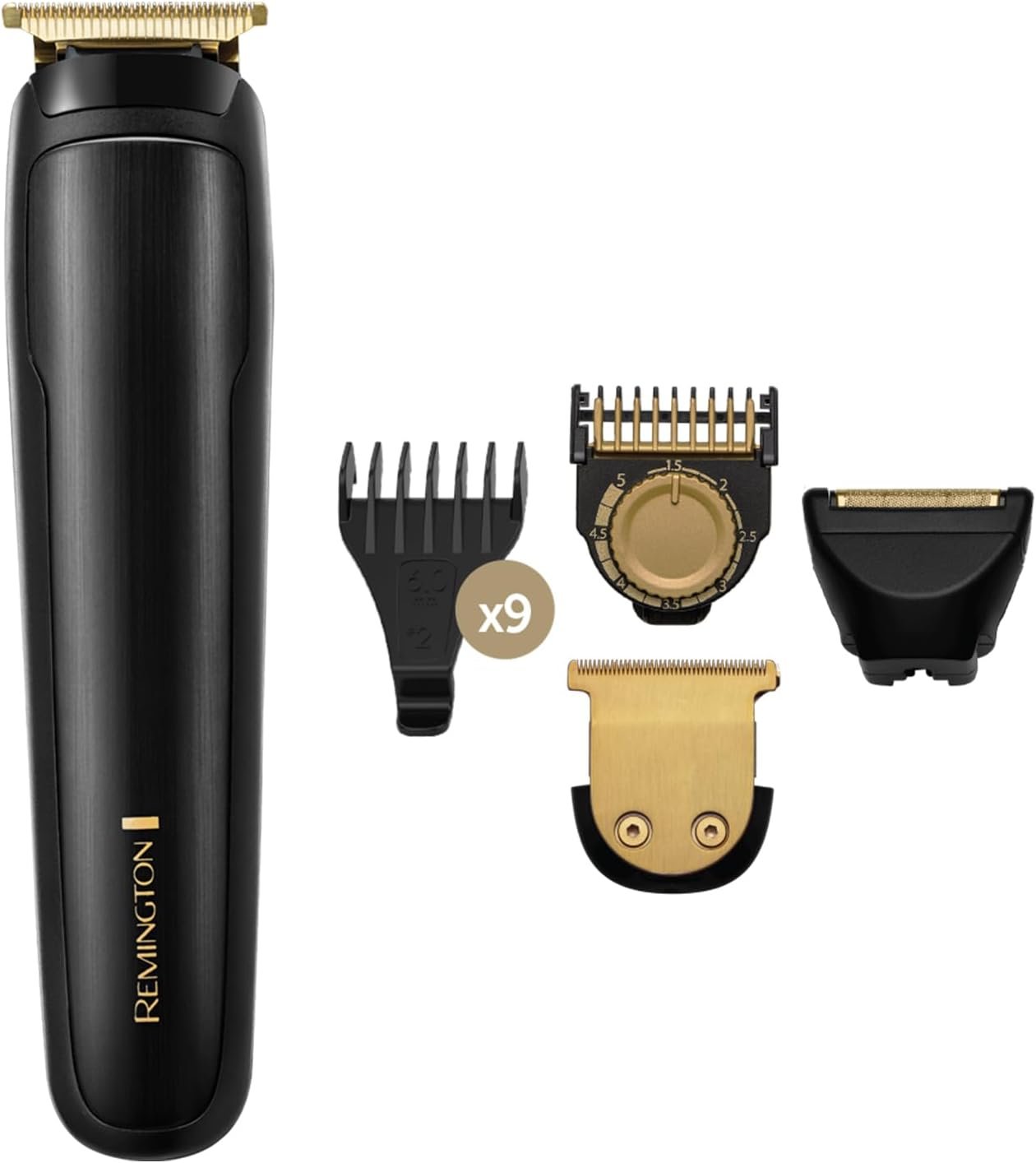 Buy Now : Remington T-Series Beard Trimmer and Hair Clipper Kit for Men (38mm T-Blade for Professional Cutting, Foil Shaver, Adjustable Comb, 9 Comb Attachments, Waterproof, Cordless, 5-Hour Runtime) MB7050