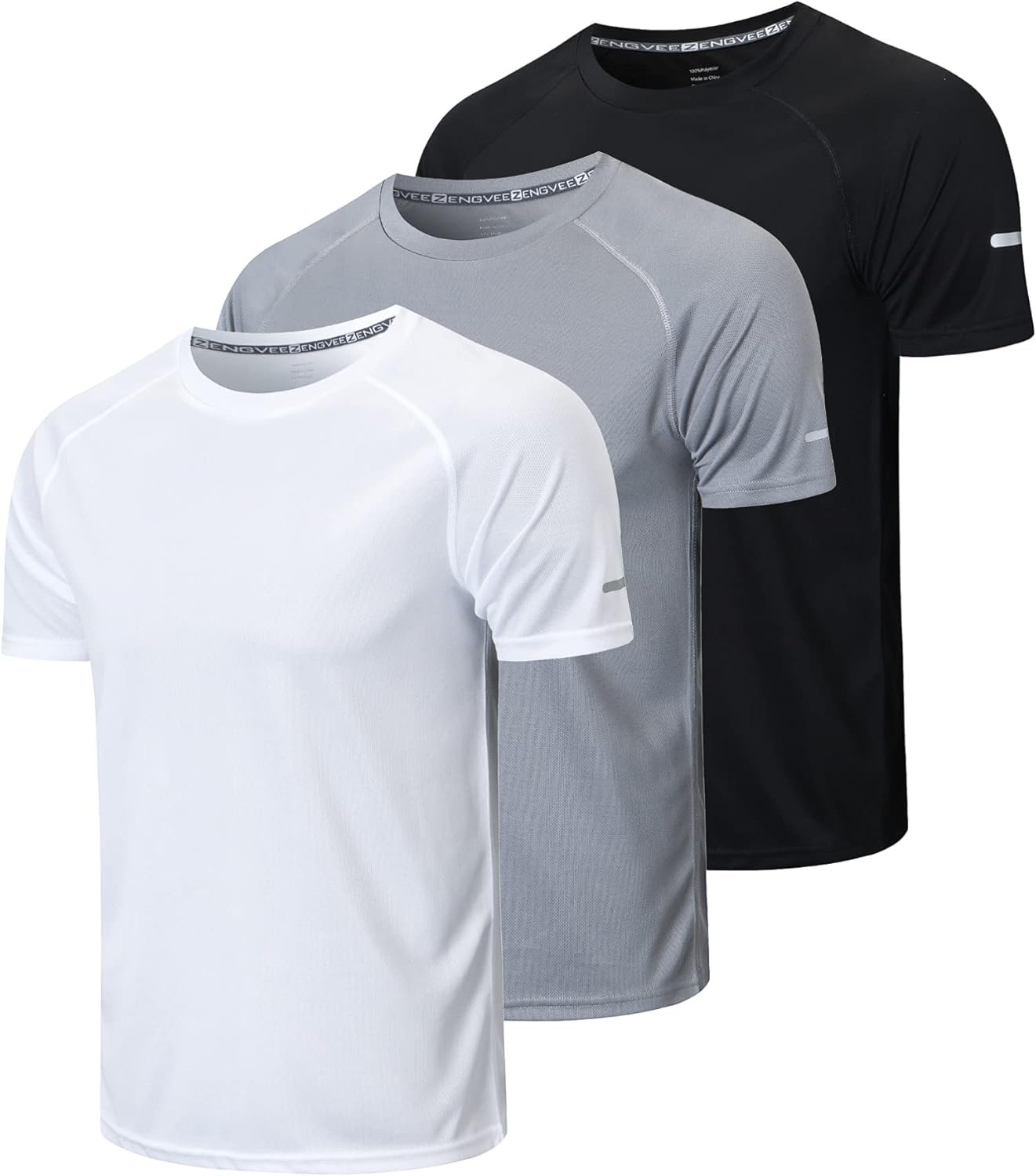 Buy Now : 3 Pack T Shirts Men Breathable Sport Shirts Men Cool Dry Running Tops Short Sleeve Gym Tops Athletic for Men