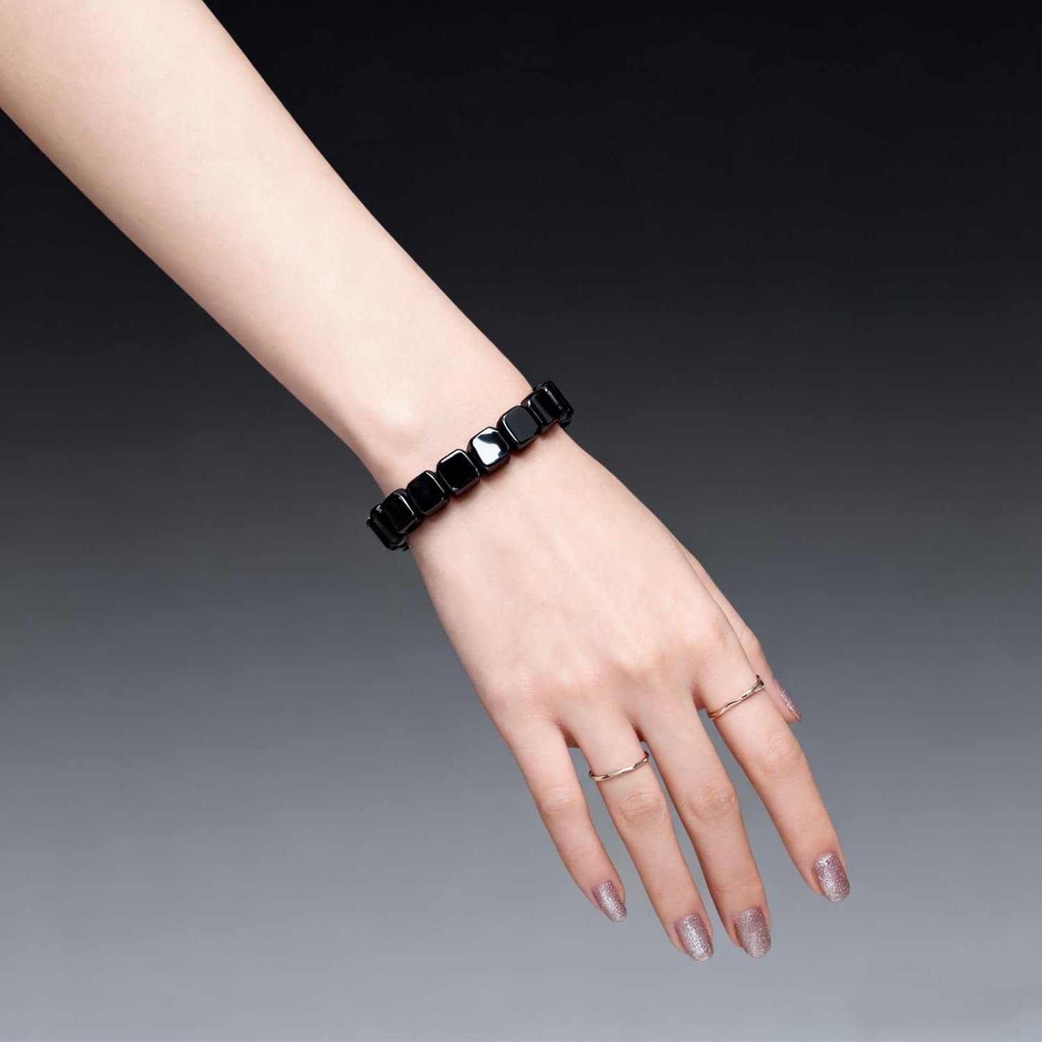 Buy Now : Hemios Hematite Bracelet,Hemis Hematite Bracelet for Men,Black Natural Stone Adjustable Elastic Bracel/ets for Men,Stylish Mens Bracele/ts Gift for Confidence & Strength,Mens Hematit/e Bracele/t - Image 8