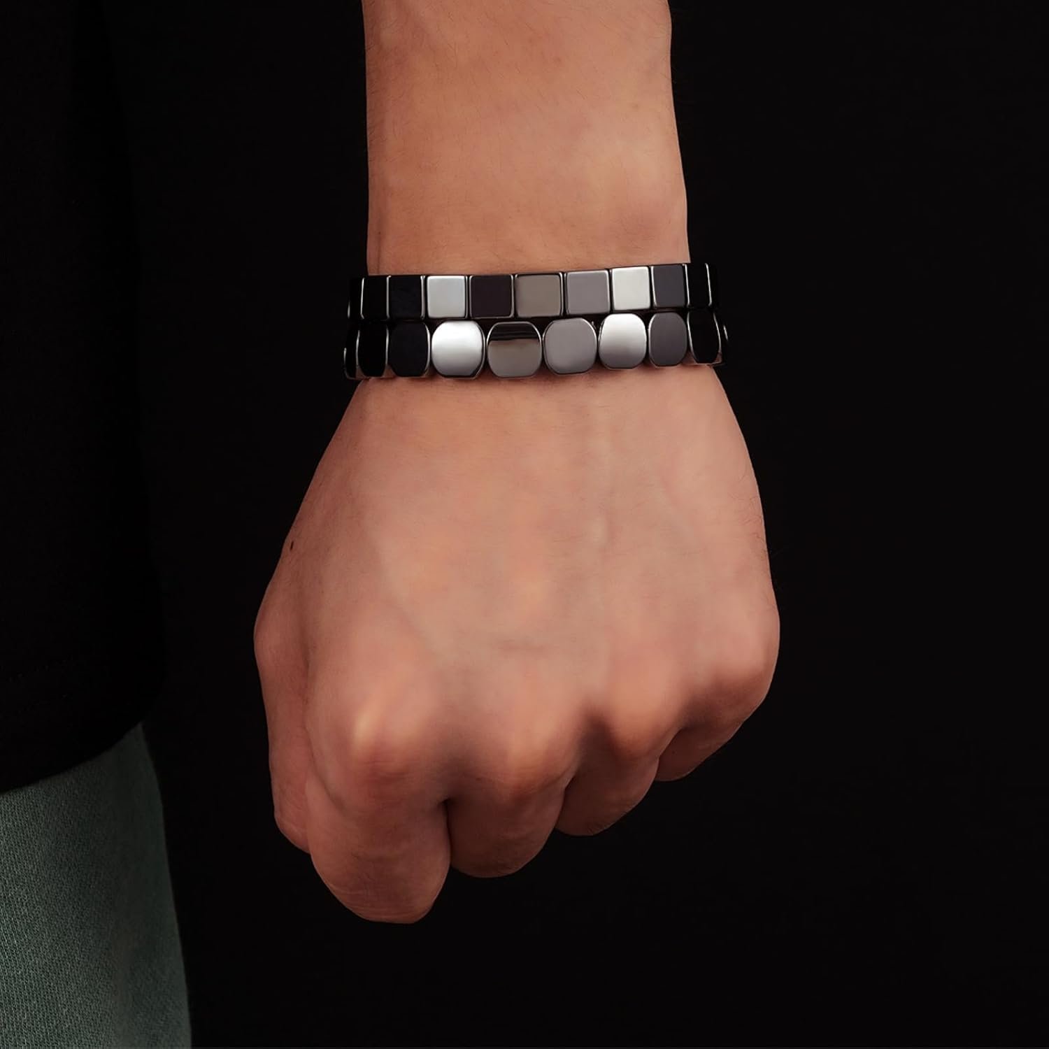 Buy Now : Hemios Hematite Bracelet,Hemis Hematite Bracelet for Men,Black Natural Stone Adjustable Elastic Bracel/ets for Men,Stylish Mens Bracele/ts Gift for Confidence & Strength,Mens Hematit/e Bracele/t - Image 6