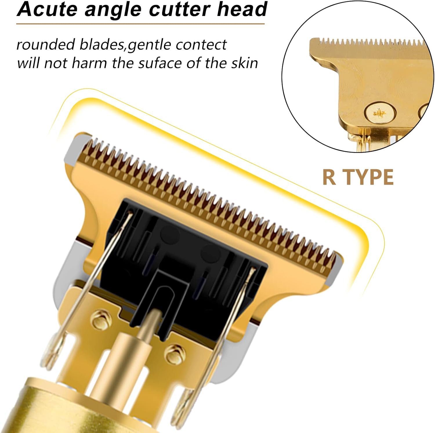 Buy Now : Hair Clippers Men 4 Limited Comb, Electric Beard Trimmer with Waterproof T-Blade, USB Chargeable Men's Hair Clipper for Gift, Beard Grooming Kit for Barbers Haircut (Gold) - Image 5