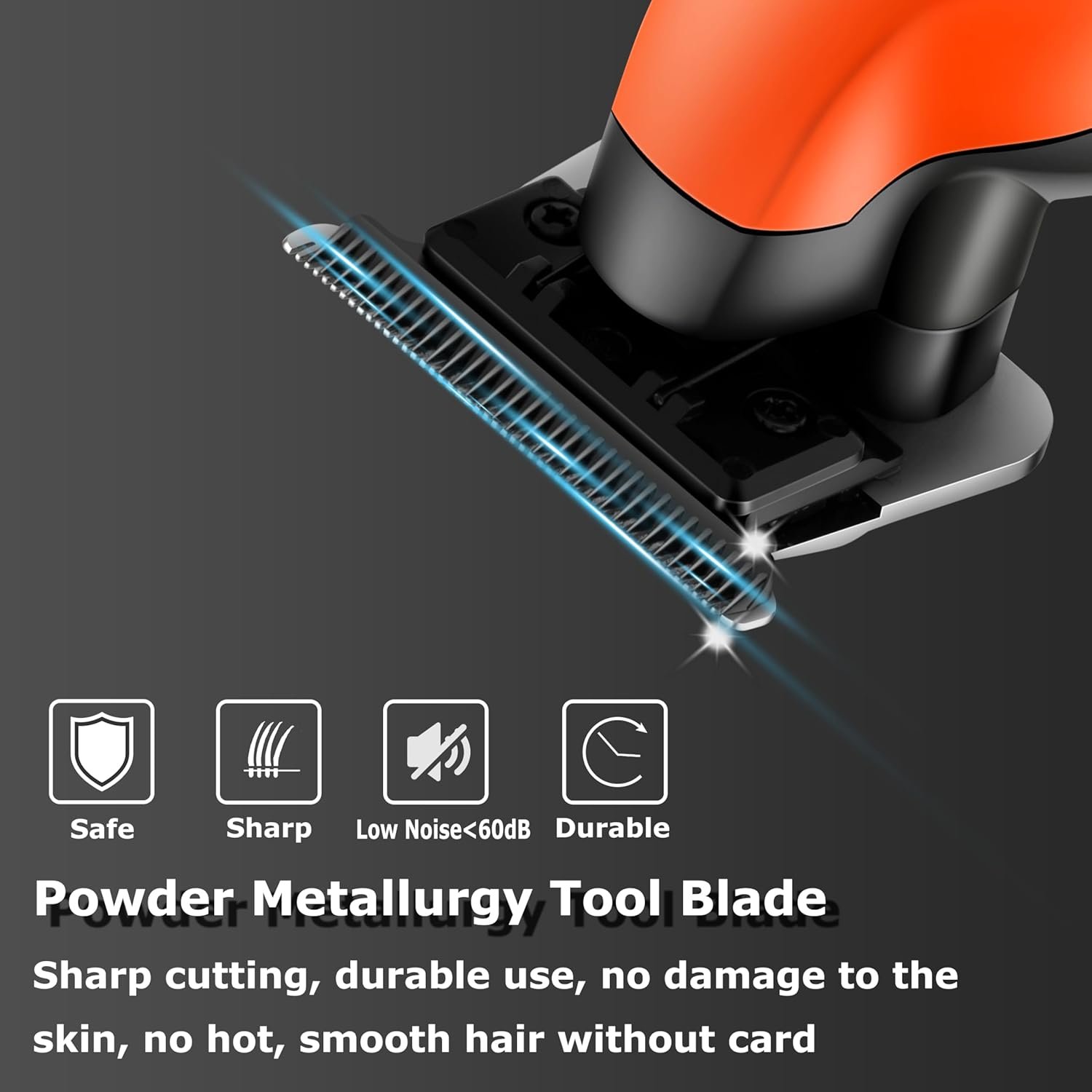 Buy Now : KEMEI 2293 Professional Hair/Beard Trimmer for Men Zero Gapped Hair Clippers for Barber with T Blade, Cordless Rechargeable, Orange - Image 3