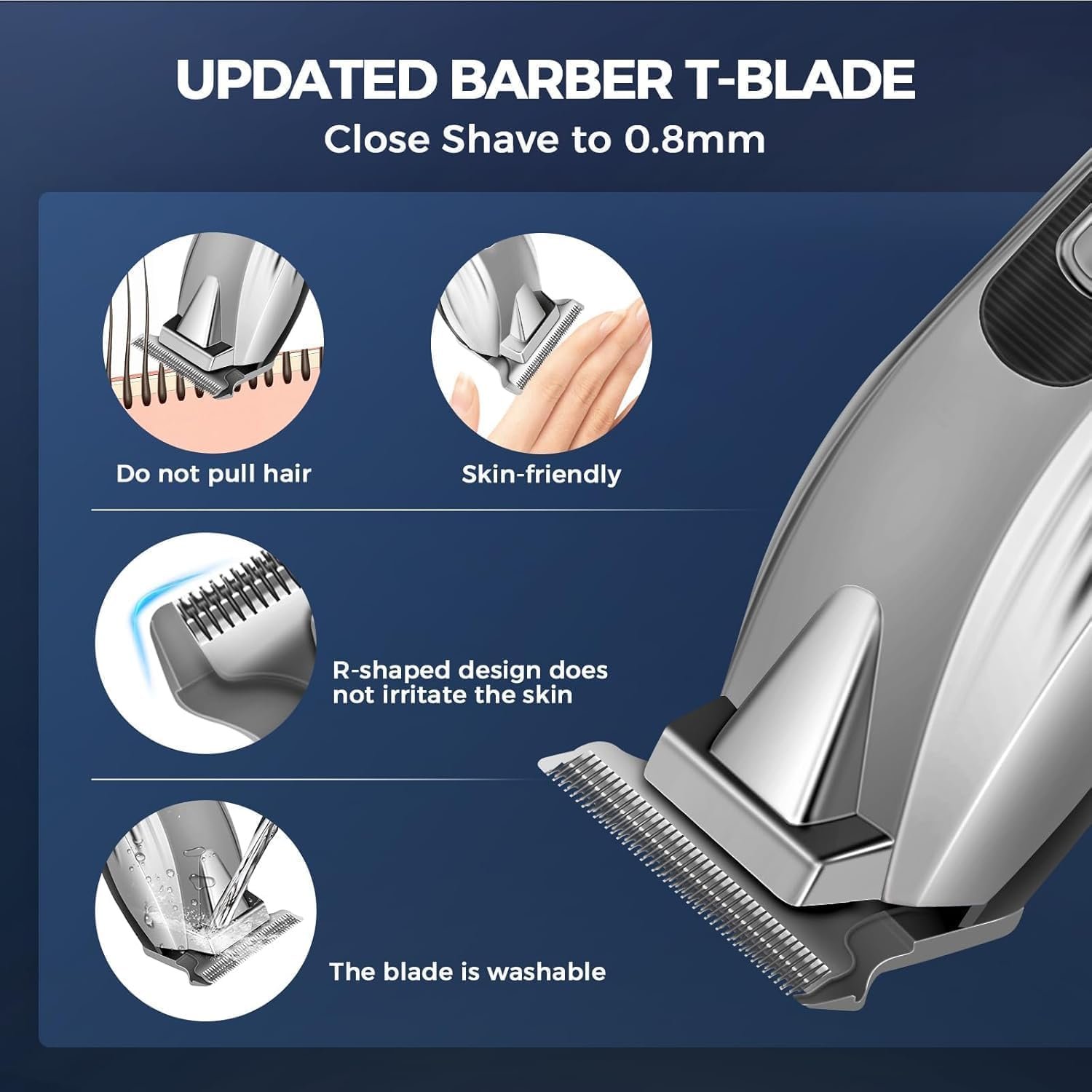Buy Now : Beard Trimmer Hair Clippers Men,Cordless Rechargeable Hair Trimmer for Men,Premium Professional Barber Clippers with T Blade Shaver & LCD Display Gift - Image 5