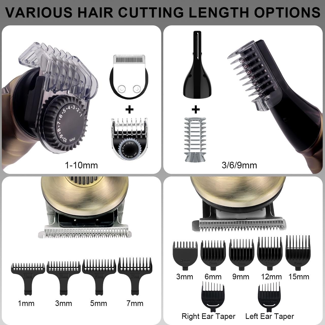 Buy Now : Hatteker Beard Trimmer for Men Beard Grooming Kit T-Blade Mustache Trimmer Hair Clipper Electic Razor Shavers Cordless Waterproof Nose Body Trimmer 8 in 1 Adjustable Speed - Image 6