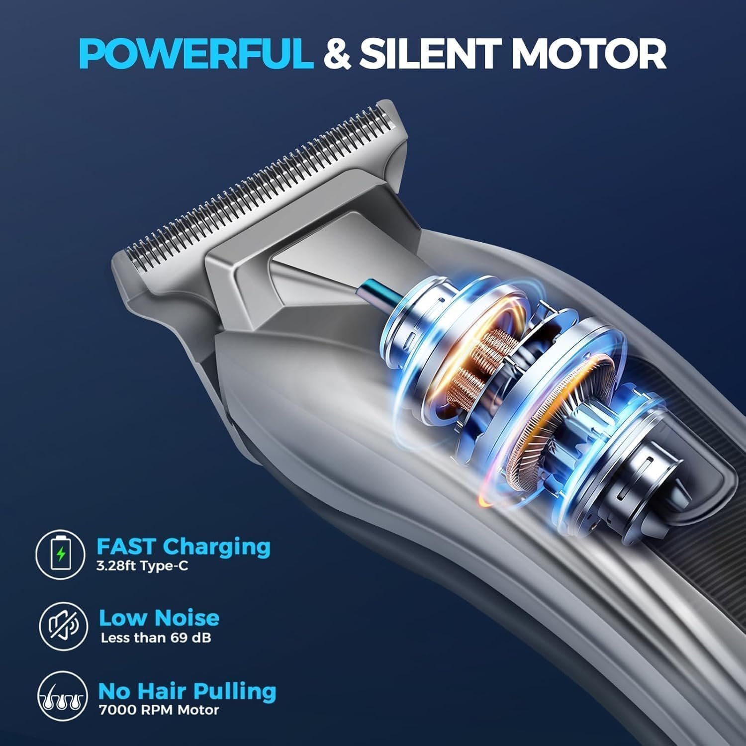 Buy Now : Beard Trimmer Hair Clippers Men,Cordless Rechargeable Hair Trimmer for Men,Premium Professional Barber Clippers with T Blade Shaver & LCD Display Gift - Image 3