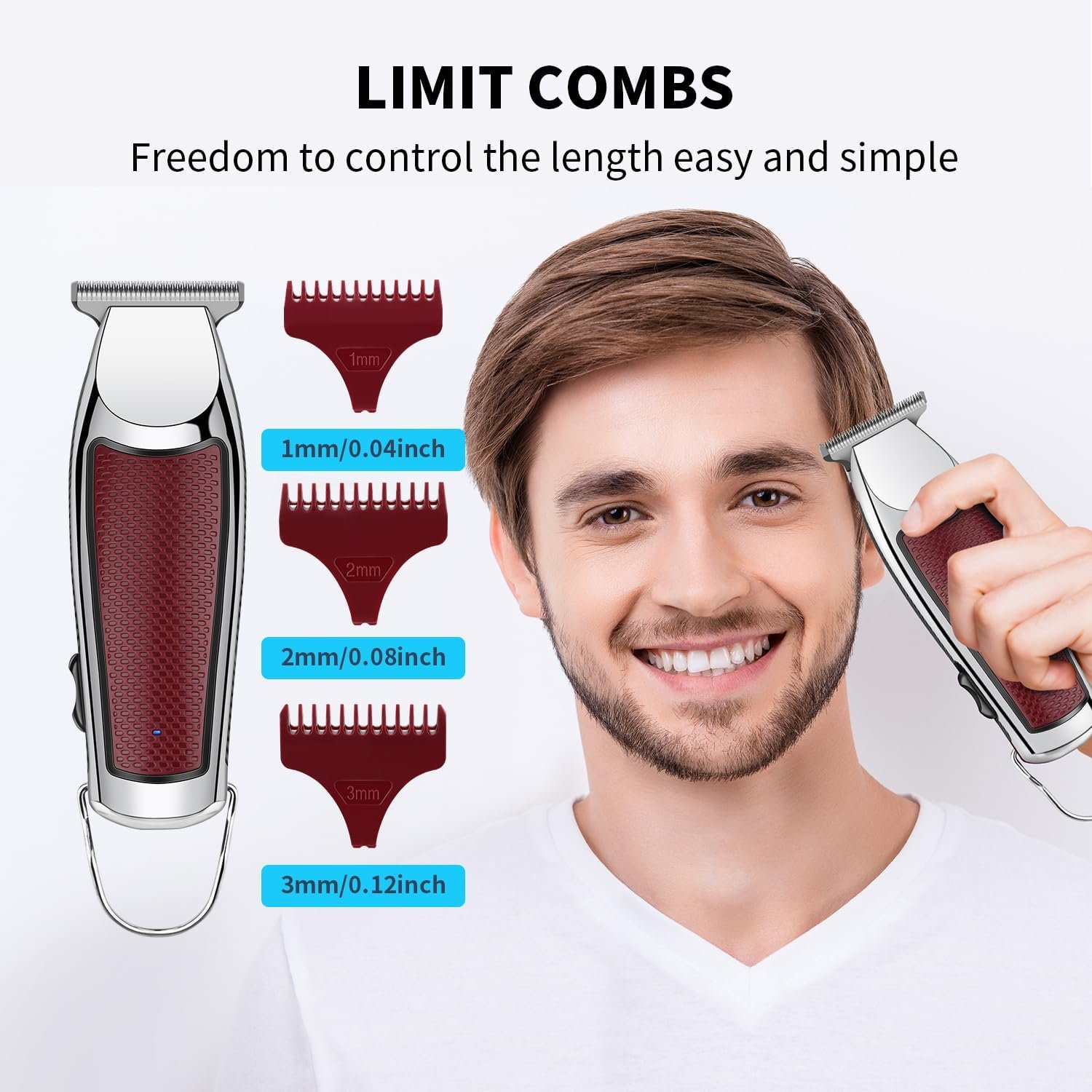 Buy Now : HIENA PRO Professional Hair Clippers for Men, Cordless Zero Gapped Beard Trimmer, Electric T-Blade Hair Precision Trimmer, USB Rechargeable - Image 7