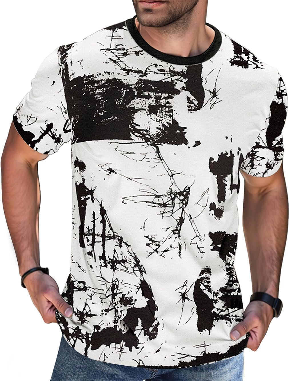 Buy Now : Mens T Shirt UK Fashion Print Graphic Tshirt Hip Hop Casual T-Shirts Short Sleeve Tee Tops Shirts