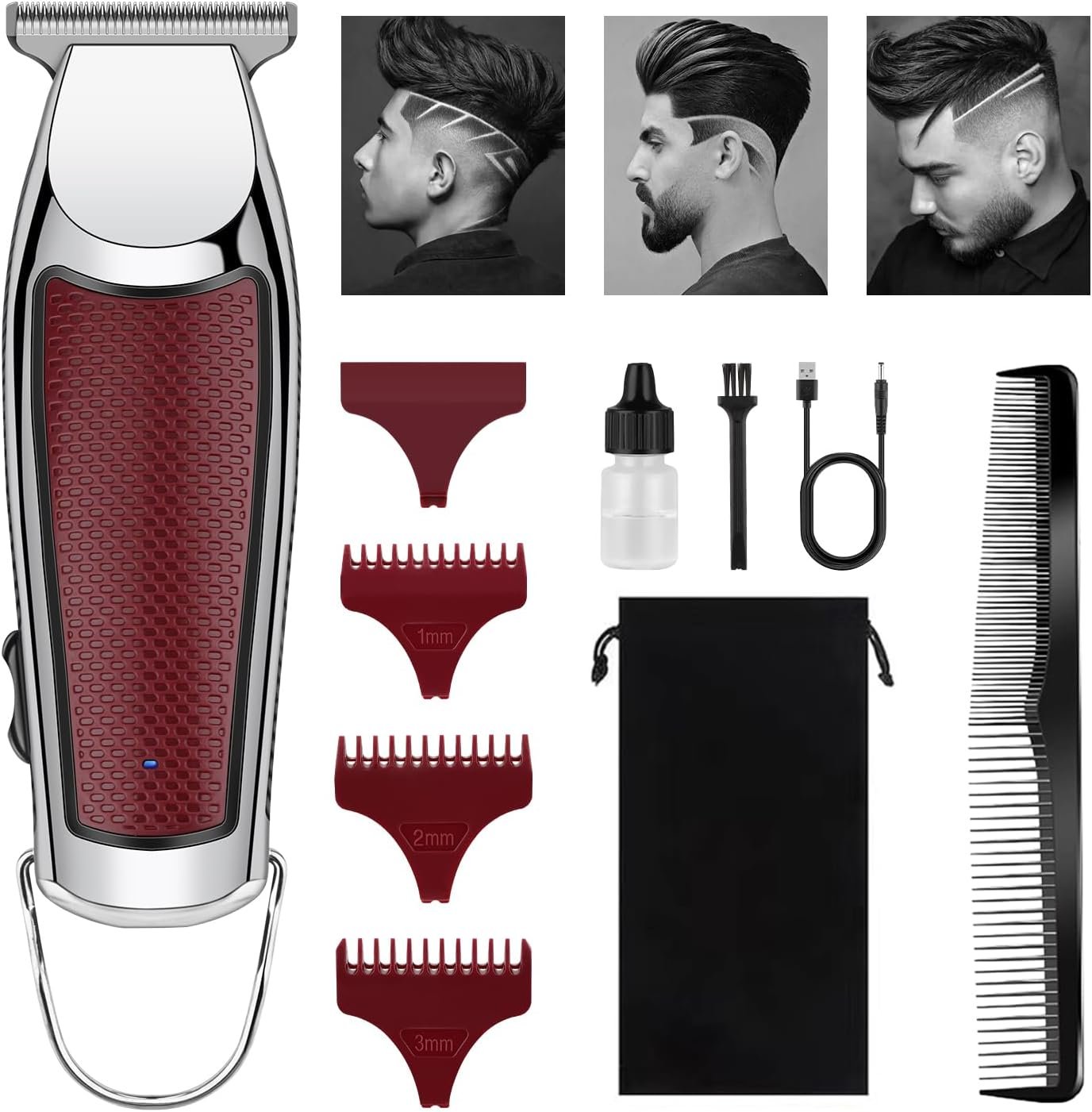 Buy Now : HIENA PRO Professional Hair Clippers for Men, Cordless Zero Gapped Beard Trimmer, Electric T-Blade Hair Precision Trimmer, USB Rechargeable
