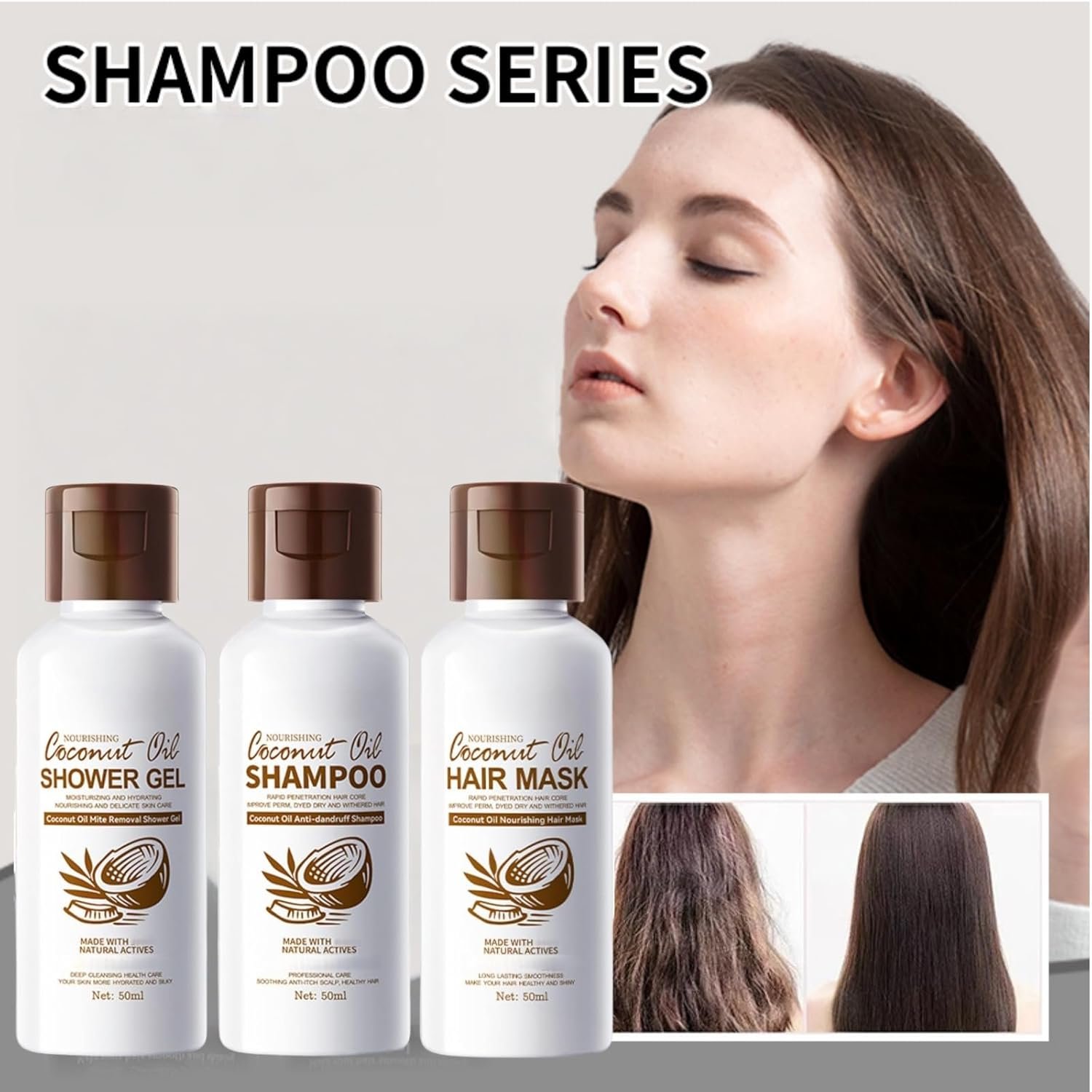 Buy Now : Coconut Oil Travel Size Toiletries,Coconut Bath & Hair Care Set,Travel Shampoo and Conditioner,Min/i Shampoo and Conditioner Se/t,Moisturising Shampo/o and Conditione/r Se/t for Women & Men - Image 6