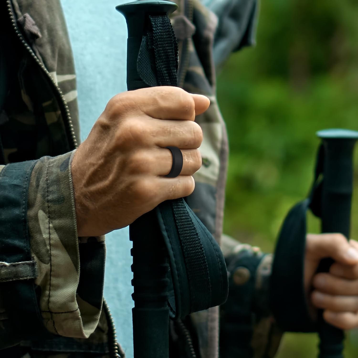 Buy Now : King Will Silicone Wedding Rings for Men and Women, Thin Heart Pattern Inner, Black/Blue/Mint Blue/Grey Rubber Engagement Ring, 8mm Wide 2.2mm Thick - Image 4