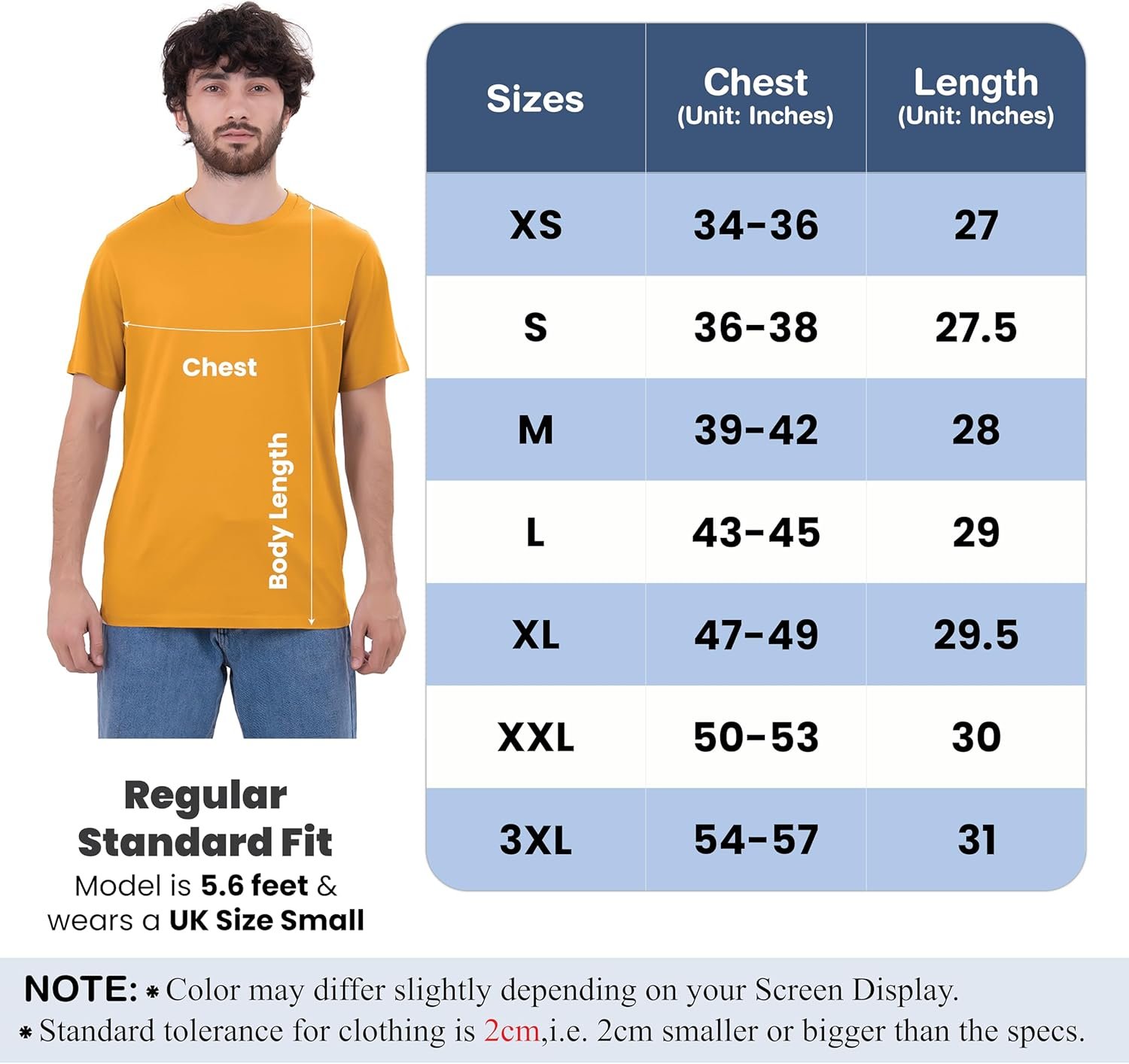 Buy Now : 6 Pack T Shirts for Men UK 100% Cotton Tshirts | Premium Plain Crew Neck Mens T Shirts Multipack - Image 6