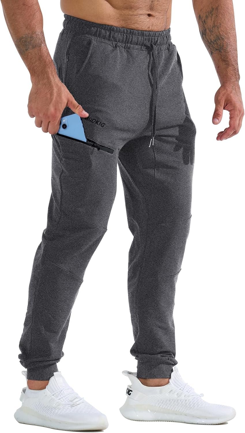 Buy Now : Gesaofa Mens T-Zip Gym Jogger Bottoms Sports Tracksuit Bottoms Running Jogging Trousers Slim Tapered Track Pants - Image 4