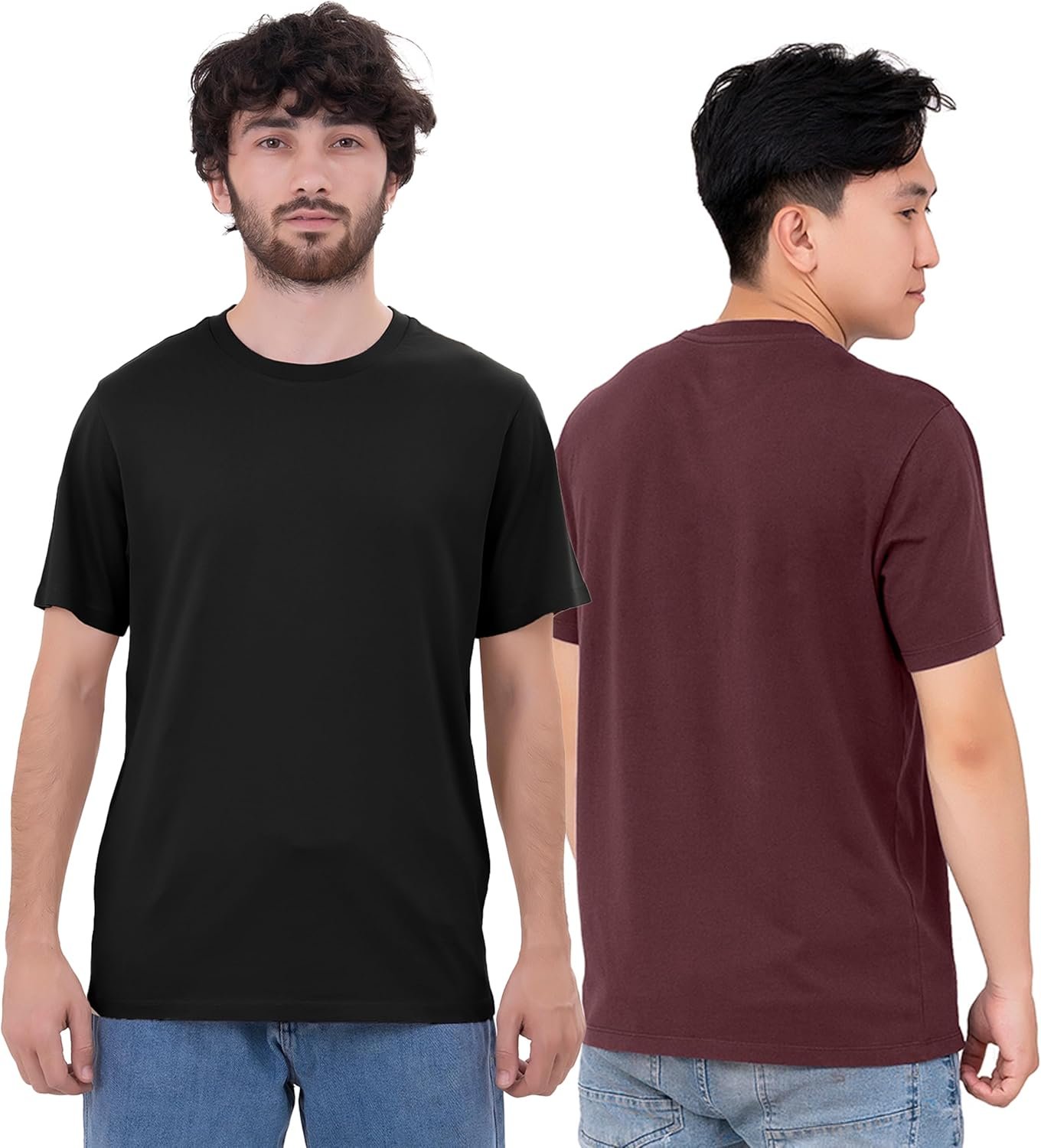Buy Now : 6 Pack T Shirts for Men UK 100% Cotton Tshirts | Premium Plain Crew Neck Mens T Shirts Multipack - Image 2