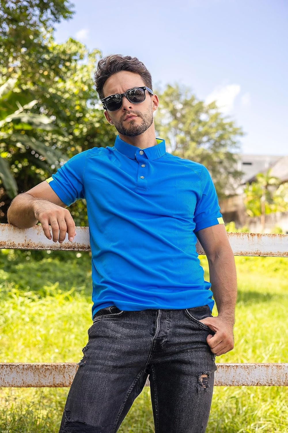 Buy Now : 3 Pack Mens Polo Shirts Short Sleeve Breathable Quick Dry Golf Top Running Sports Tee Top Gym Workout Polo T Shirts - Image 2